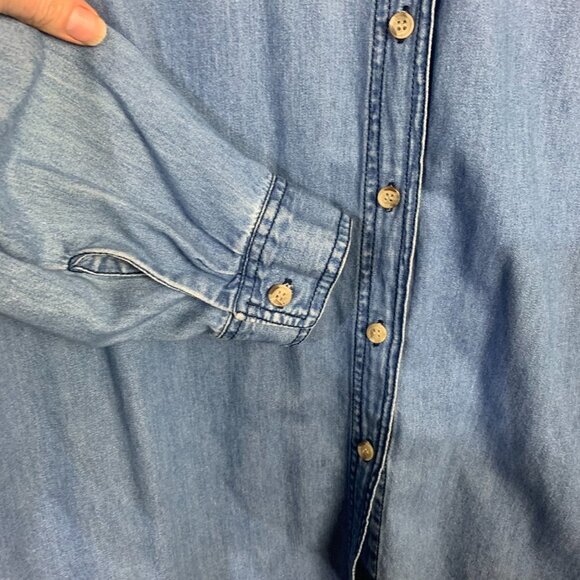 Vintage 90s Embroidered Denim Button Down Cottagecore Shirt - Picture 6 of 16